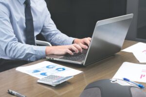 man working on laptop